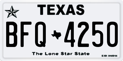TX license plate BFQ4250