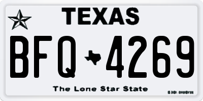 TX license plate BFQ4269