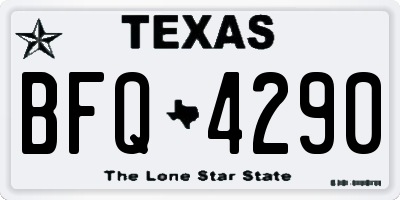 TX license plate BFQ4290
