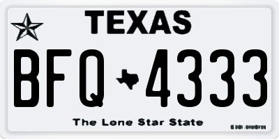 TX license plate BFQ4333