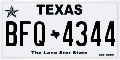 TX license plate BFQ4344
