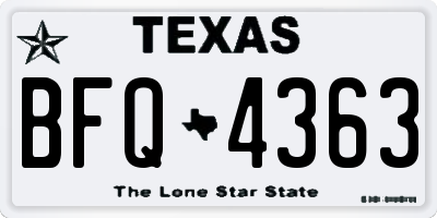 TX license plate BFQ4363