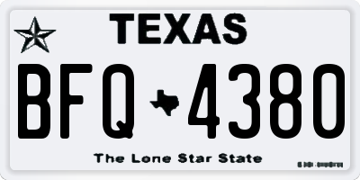 TX license plate BFQ4380