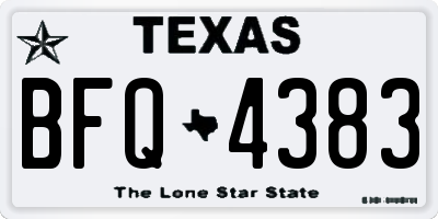 TX license plate BFQ4383