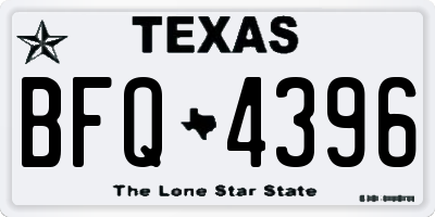 TX license plate BFQ4396