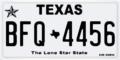 TX license plate BFQ4456