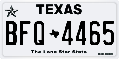 TX license plate BFQ4465