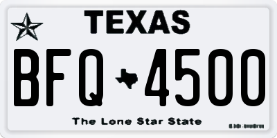 TX license plate BFQ4500