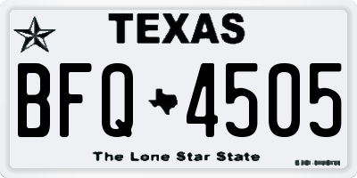 TX license plate BFQ4505