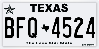 TX license plate BFQ4524