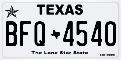 TX license plate BFQ4540