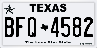 TX license plate BFQ4582