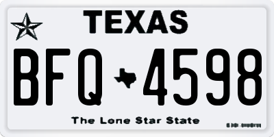 TX license plate BFQ4598