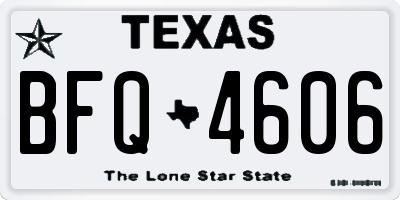 TX license plate BFQ4606