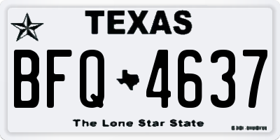 TX license plate BFQ4637