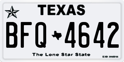 TX license plate BFQ4642
