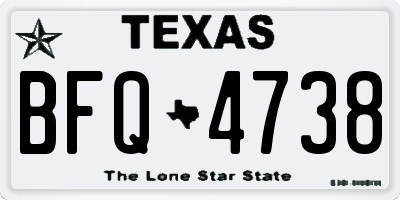 TX license plate BFQ4738