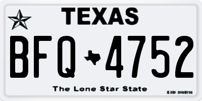 TX license plate BFQ4752