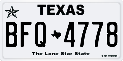 TX license plate BFQ4778