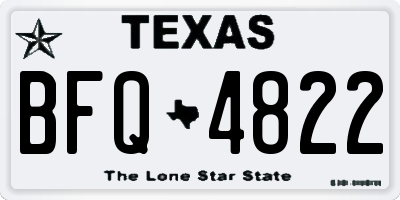TX license plate BFQ4822