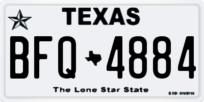 TX license plate BFQ4884