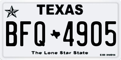 TX license plate BFQ4905