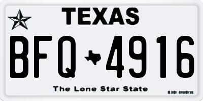 TX license plate BFQ4916