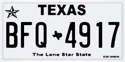 TX license plate BFQ4917