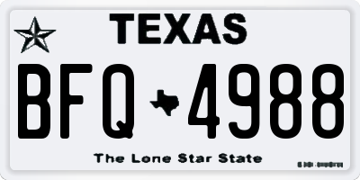 TX license plate BFQ4988
