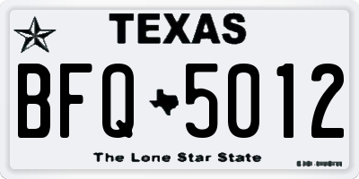 TX license plate BFQ5012