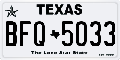 TX license plate BFQ5033
