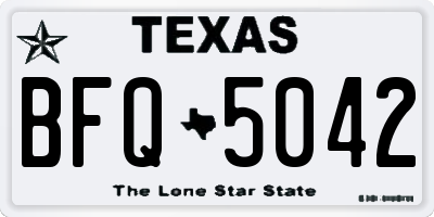 TX license plate BFQ5042