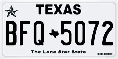 TX license plate BFQ5072