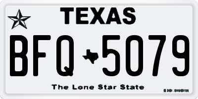 TX license plate BFQ5079