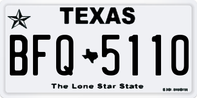 TX license plate BFQ5110