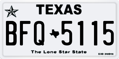 TX license plate BFQ5115
