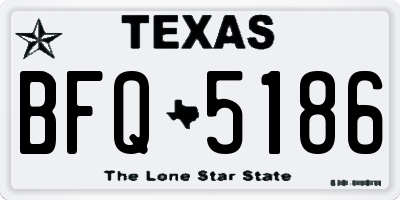 TX license plate BFQ5186