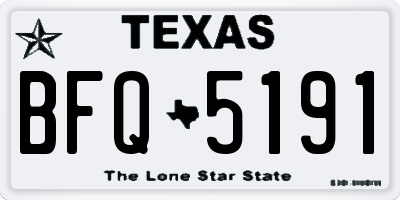 TX license plate BFQ5191