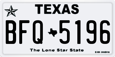 TX license plate BFQ5196