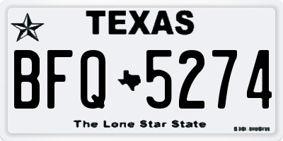 TX license plate BFQ5274