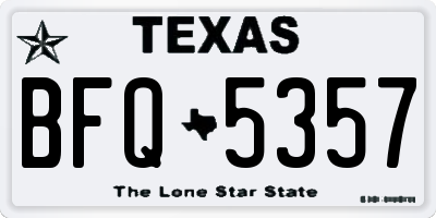 TX license plate BFQ5357