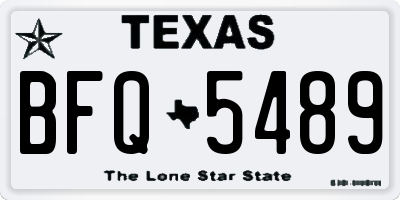 TX license plate BFQ5489