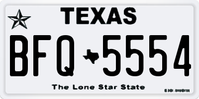 TX license plate BFQ5554