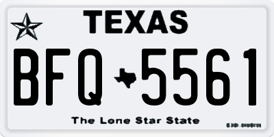 TX license plate BFQ5561