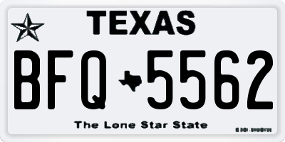 TX license plate BFQ5562