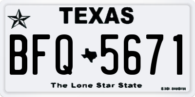 TX license plate BFQ5671