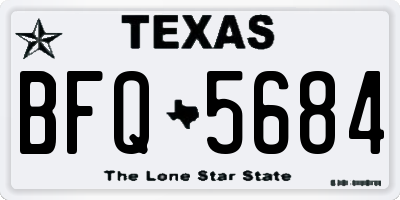 TX license plate BFQ5684