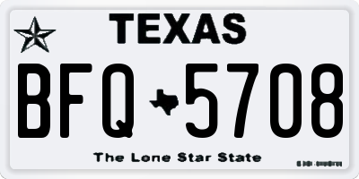 TX license plate BFQ5708