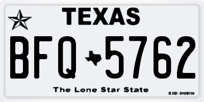 TX license plate BFQ5762