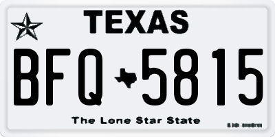 TX license plate BFQ5815